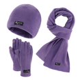 thumbnail image 1 of HUANLEDASH 3 Pcs/Set Unisex Winter Beanie Scarf Gloves Set Thick Flece Warm Cap Gloves Elastic Touchscreen Windproof Winter Outdoor Cycling Dome Neck Wrap Set, 1 of 1