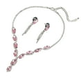thumbnail image 1 of HUANLEDASH 3Pcs/Set Necklace Earring Set Shiny Rhinestone Geometric Tassel High Gloss Decorate Hypoallergenic Fashion Pink Faux Crystal Prom Wedding Jewelry Sets Anniversary Gift, 1 of 1
