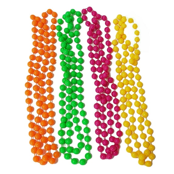 HUANLEDASH 4Pcs 1980s Costume Accessory Set Women Fluorescent Neon Bracelets Necklaces Dress Up Costume Photo Props