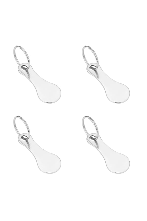 4Pcs Tie Lever Token keychain Titanium Steel Cart Shopping Keyring Portable Coin Pendant Metal Lever Remover Key Holder