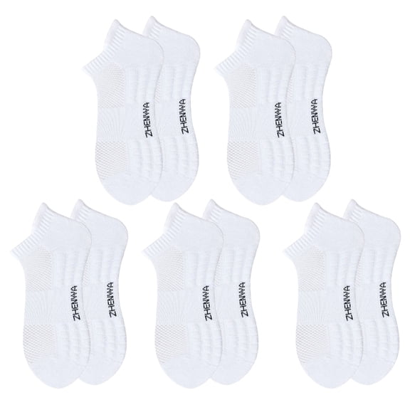 HUANLEDASH 5 Pairs Unisex Socks Short Cut Anti-slip Solid Color Good Breathability Hollow Out Mesh Basketball Socks Shock Absorption Summer Sport Socks for Running Gym Outdoor Activities