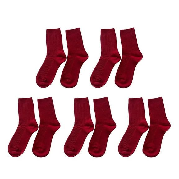 HUANLEDASH 5 Pairs Unisex Winter Socks New Year Festive Red Fleece Socks Thick Mid-tube Vintage Socks Anti-slip High Elasticity Sport Socks