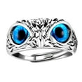 thumbnail image 1 of HUANLEDASH Adjustable Owl Ring with Big Eyes Ultralight Simple Style Finger Band Women Men Engagement Wedding Ring Jewelry Gift, 1 of 1