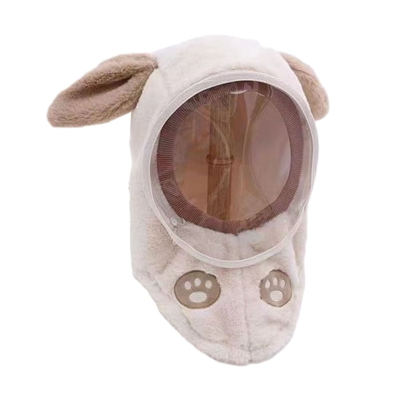 HUANLEDASH Autumn Winter Children Hat with Clear Face Guard Cartoon Bear Ear Shape Thickened Plush Hat Boys Girls Scarf Ear Protection One-Piece Headgear Hat