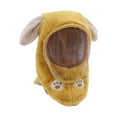 thumbnail image 1 of HUANLEDASH Autumn Winter Children Hat with Clear Face Guard Cartoon Bear Ear Shape Thickened Plush Hat Boys Girls Scarf Ear Protection One-Piece Headgear Hat, 1 of 1