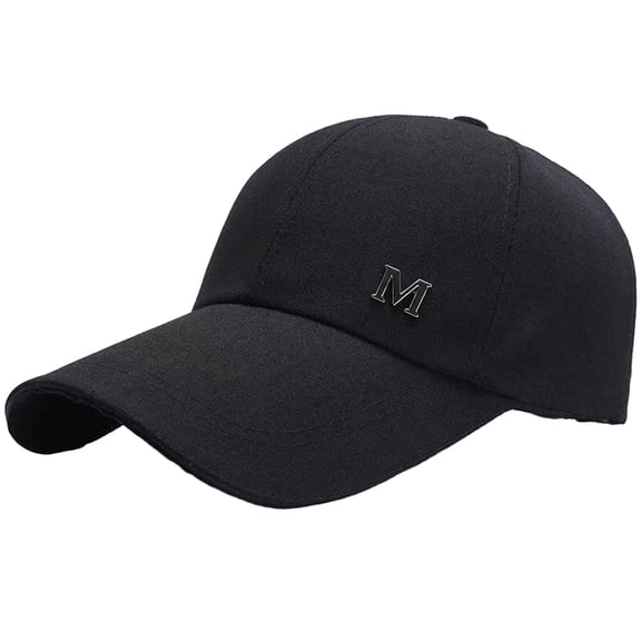 HUANLEDASH Baseball Hat Adjustable Extended Brim M Letter Decoration Sun Protection Sports Hat Summer Sports Supply
