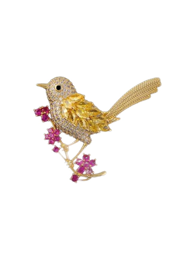 Bird Shape Brooch Sparkling Faux Crystals Magpies Lapel Pin Retro Noble Bird Scarf Brooch Wedding Jewelry Gift