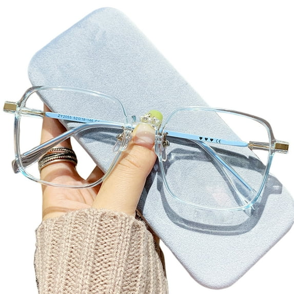 HUANLEDASH Blue Light Blocking Glasses Unisex Large Frame Clear View Strong Hinge Transparent with Brim Eye Protection Clear Bluelight Glasses Spectacles Eyewear