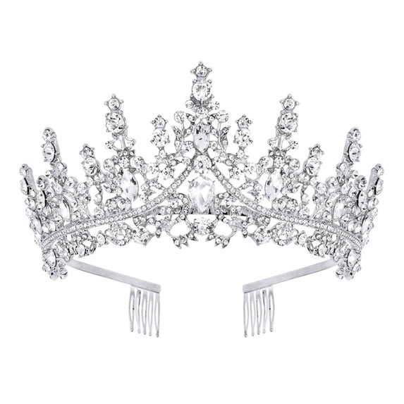 HUANLEDASH Bridal Crown Tiara Princess Queen Fairy Bridal Headpiece Wedding Crown Alloy Rhinestone Birthday Party Prom Gift
