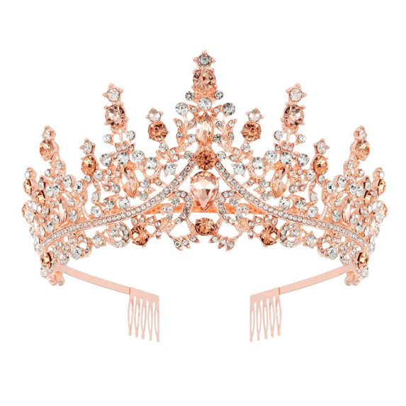HUANLEDASH Bridal Crown Tiara Princess Queen Fairy Bridal Headpiece Wedding Crown Alloy Rhinestone Birthday Party Prom Gift