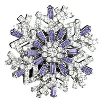 HUANLEDASH Brooch Pin Snowflake Shape Shiny Rhinestones Pin with Rotating Outer Layer Multi-Layer Design Lapel Badge