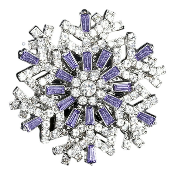 HUANLEDASH Brooch Pin Snowflake Shape Shiny Rhinestones Pin with Rotating Outer Layer Multi-Layer Design Lapel Badge
