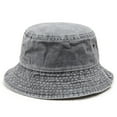 thumbnail image 1 of HUANLEDASH Bucket Hat Solid Color Washed Vintage Anti-UV Sunscreen Decorative Denim Unisex Women Men Cap Headwear, 1 of 1