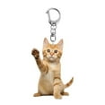 thumbnail image 1 of HUANLEDASH Cartoon Cat Shape Keychain 2D Acrylic Cat Charm Keyring Keys Parties Versatile Keychain Bag Charm Accessory, 1 of 1