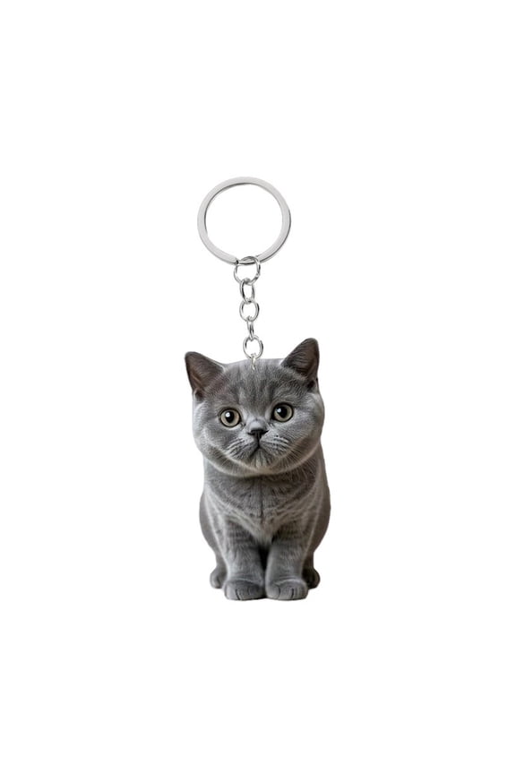 Cartoon Cat Shape Keychain 2D Acrylic Cat Charm Keyring Keys Parties Versatile Keychain Bag Charm Accessory