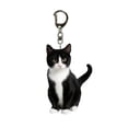 thumbnail image 1 of HUANLEDASH Cartoon Cat Shape Keychain 2D Acrylic Cat Charm Keyring Keys Parties Versatile Keychain Bag Charm Accessory, 1 of 1