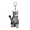 thumbnail image 1 of HUANLEDASH Cartoon Cat Shape Keychain 2D Acrylic Cat Charm Keyring Keys Parties Versatile Keychain Bag Charm Accessory, 1 of 1
