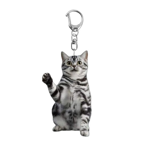 HUANLEDASH Cartoon Cat Shape Keychain 2D Acrylic Cat Charm Keyring Keys Parties Versatile Keychain Bag Charm Accessory