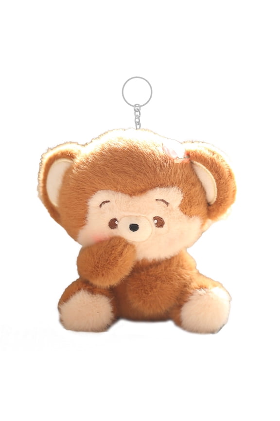 Cartoon Monkey Doll Soft Stuffed Animal Doll Pendant Keychain PP Cotton Filled Backpack Car Office Home Decor Gift