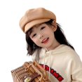 thumbnail image 1 of HUANLEDASH Children Beret Short Brim Vintage Solid Color Newsboy Cap Warm Autumn Winter Cap Girls Octagonal Cap Daily Outdoor Activities Headwear, 1 of 1