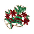 thumbnail image 1 of HUANLEDASH Christmas Brooch Rhinestone Festive Christmas Tree Bell Wreath Snowman Shape Clothes Jewelry New Year Gift Sweater Coat Hat Decoration Clothes Pin, 1 of 1
