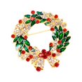 thumbnail image 1 of HUANLEDASH Christmas Brooch Wreath Christmas Tree Snowman Decor Snowflake Decor Colorful Rhinestone Exquisite New Year Gift Sweater Coat Decor Jewelry, 1 of 1