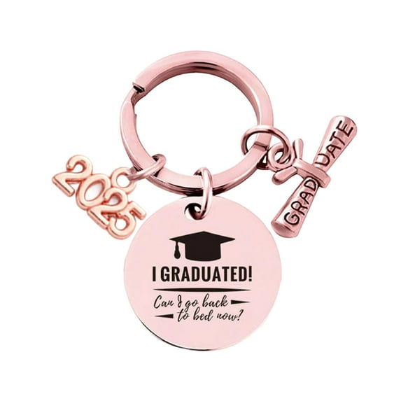 HUANLEDASH Class of 2025 Graduation Gift Stainless Steel Engraving Keychain for High School College Graduates Inspirational Keepsake for Him Her