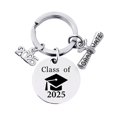 thumbnail image 1 of HUANLEDASH Class of 2025 Graduation Keychain Stainless Steel Engraved Inspirational Message Keyring Graduation Gift, 1 of 1
