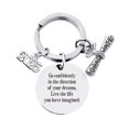 thumbnail image 1 of HUANLEDASH Class of 2025 Graduation Keychain Stainless Steel Engraved Inspirational Message Keyring Graduation Gift, 1 of 1