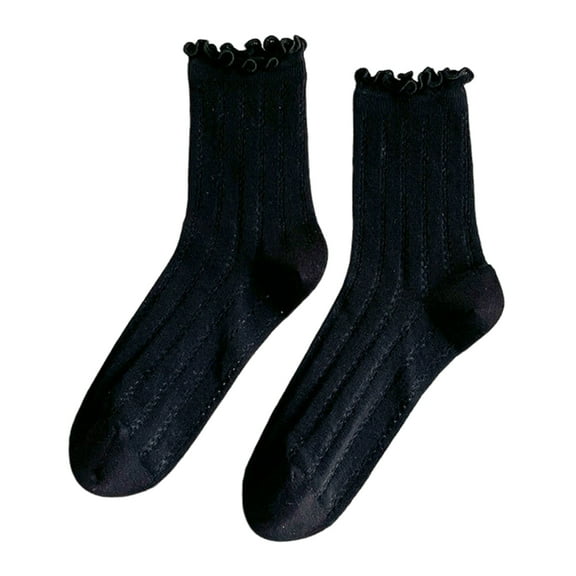 HUANLEDASH Cotton Crew Socks for Women Thin Mesh Comfort Breathable Mid-calf Socks Above Ankle Crew Socks for Spring Summer