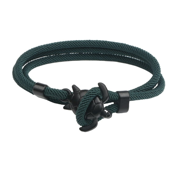 HUANLEDASH Couple Bracelet 3 Layers Handmade Long Solid Color Braided Rope Multi-colors Gift Soft Sea Turtle Charm Women Bracelet Fashion Jewelry