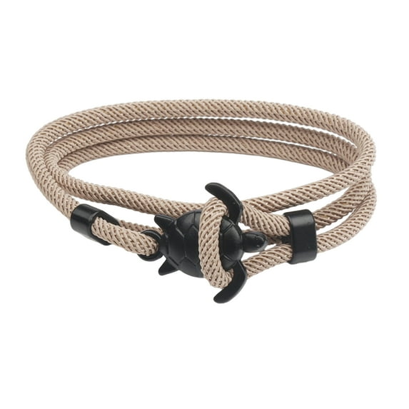 HUANLEDASH Couple Bracelet 3 Layers Handmade Long Solid Color Braided Rope Multi-colors Gift Soft Sea Turtle Charm Women Bracelet Fashion Jewelry