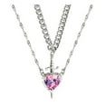 thumbnail image 1 of HUANLEDASH Couple Necklace Cubic Zirconia Heart Matching Necklace Romantic Through The Heart Couple Jewelry for Him Her Valentine's Day Gift, 1 of 1