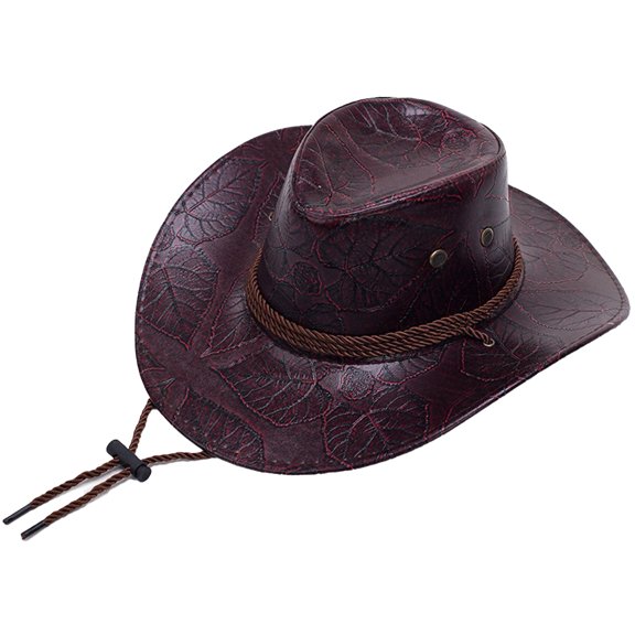 HUANLEDASH Cowboy Hat Adjustable Wide Brim Anti-UV Breathable Outdoor Activities Sun Protection Cowgirl Hat for Walking