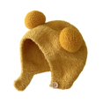 thumbnail image 1 of HUANLEDASH Cute Winter Warm Kids Girl Boys Baby Hat Fleece Hat with Ball Decor Patchwork Color Ear Protection Hat Soft Newborn Bonnet Hat, 1 of 1