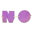 thumbnail image 1 of HUANLEDASH Decorative Glasses NO Shape Lens Individual Letter Sunglasses Photo Prop Rimless Anti-UV Color Flash Mirror Reflection Outdoor Travel Beach Sunglasses, 1 of 1
