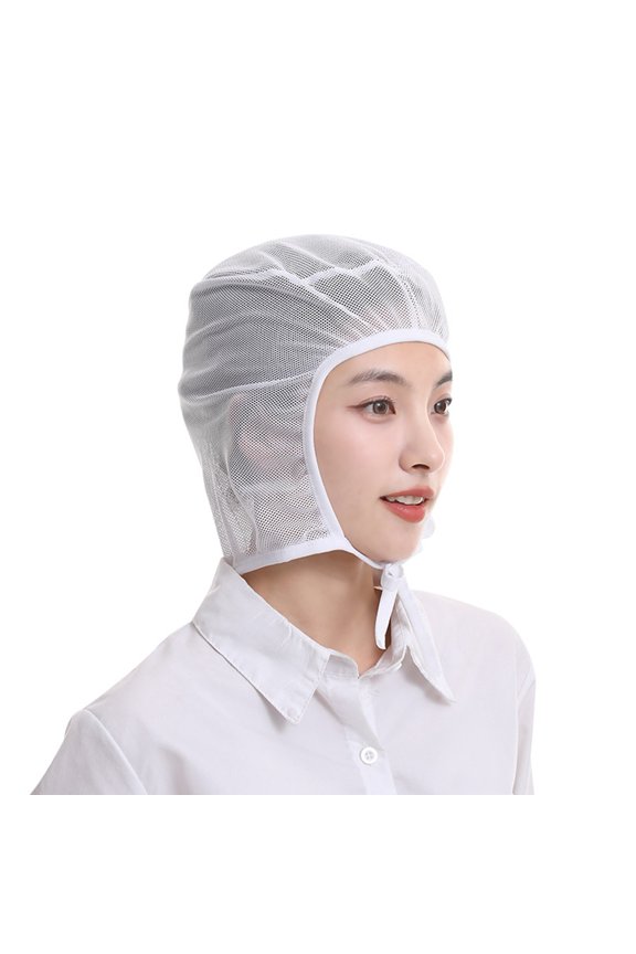Dust Cap with Straps Secure Fit Unisex Anti-slip Adjustable Breathable Mesh Prevent Hair Work Hat for Factories Workshops