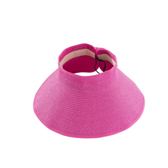 HUANLEDASH Empty Top Back Split Bowknot Decor Sun Hat Sweat Absorbing Sun Protection Thin Wide Large Brim Pure Color Beach Hat Fashion Accessories