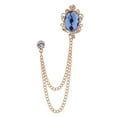 thumbnail image 1 of HUANLEDASH Fashion Faux Gem Shining Rhinestones Brooch Pin Chain Tassel Suit Coat Badge Dress Bag Shawl Pin Jewelry Accessories, 1 of 1