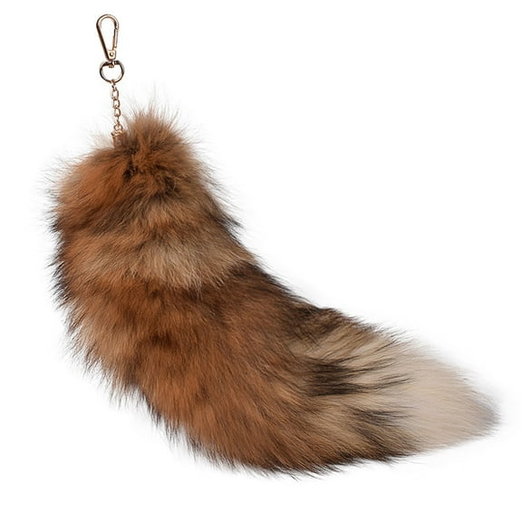 HUANLEDASH Faux Fox Tail Keychain Pendant Handcrafted Faux Fur Tail Cosplay Renaissance Furry Tail Handbag Accessory