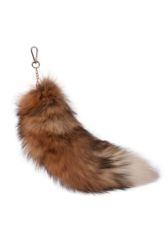 Faux Fox Tail Keychain Pendant Handcrafted Faux Fur Tail Cosplay Renaissance Furry Tail Handbag Accessory