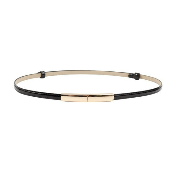 HUANLEDASH Faux Leather Women Belt Adjustable Thin Design Snap Button Waistband Decorative Dress Belt Garment Accessories