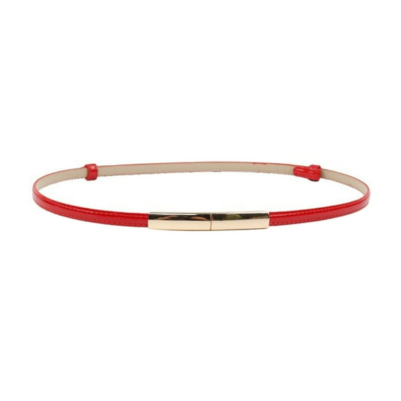 HUANLEDASH Faux Leather Women Belt Adjustable Thin Design Snap Button Waistband Decorative Dress Belt Garment Accessories