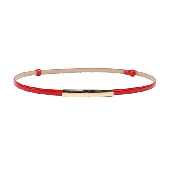 HUANLEDASH Faux Leather Women Belt Adjustable Thin Design Snap Button Waistband Decorative Dress Belt Garment Accessories