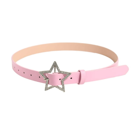 HUANLEDASH Faux Leather Women Waistband Sparkling Rhinestone Star Buckle Belt Retro Bride Decoration Accessories
