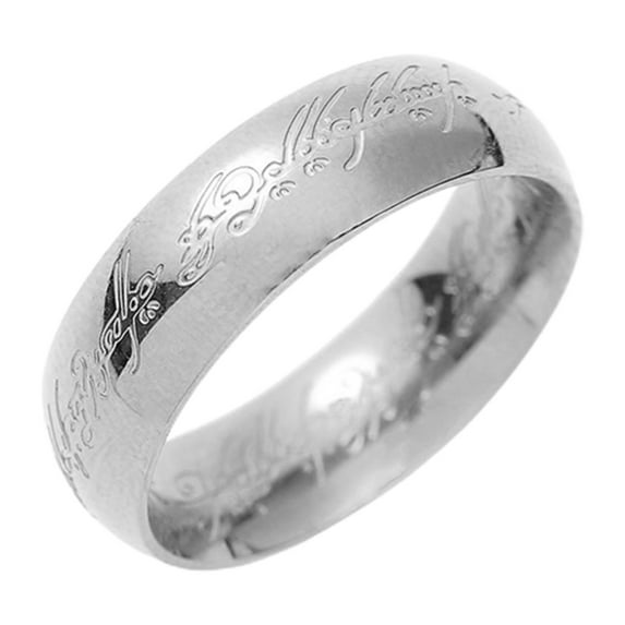 HUANLEDASH Finger Ring Polishing Bright Luster Exquisite Carving Geometric Anti-fade Europe America Black Golden Silver Men Ring Jewelry Accessory