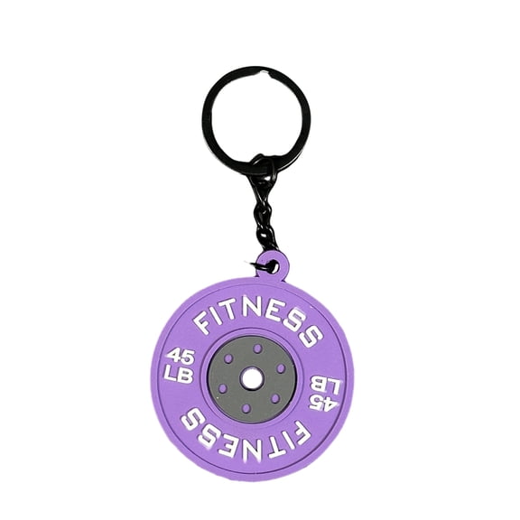 HUANLEDASH Fitness Keychain Pendant Rubber Metal Workout Barbell Weight Lifting Pendant Gym Keyring Exercise Gift Reminder