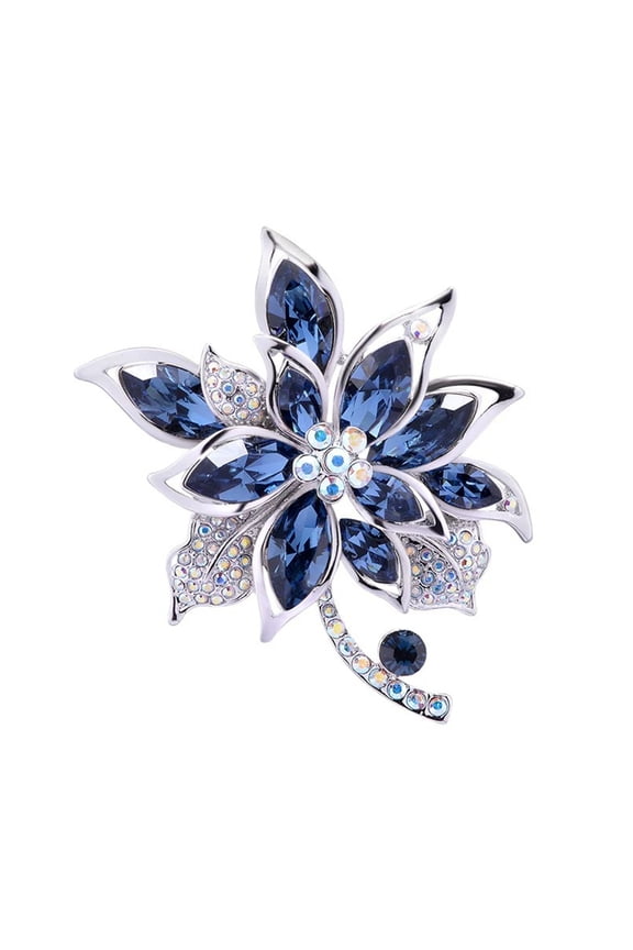 Flower Brooch Rhinestone Decor Hollow Out Formal Suit Coat Collar Hat Scarf Clothes Pin Prom Party Garment Jewelry.