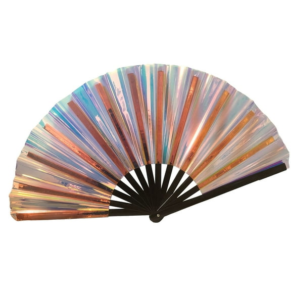 HUANLEDASH Glitter Handheld Fan for Women Chinese Japanese Style Summer Folding Hand Fan for Festival Party Club Dancing Photographic Prop