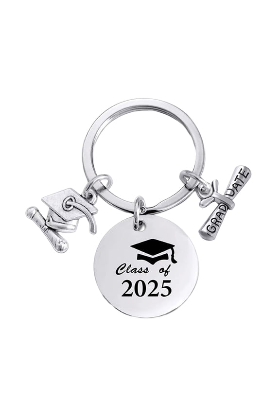 Graduation Gifts for Her Him Stainless Steel Class of 2025 Graduation Keychain Inspirational Keyring Gift for College High School Graduates